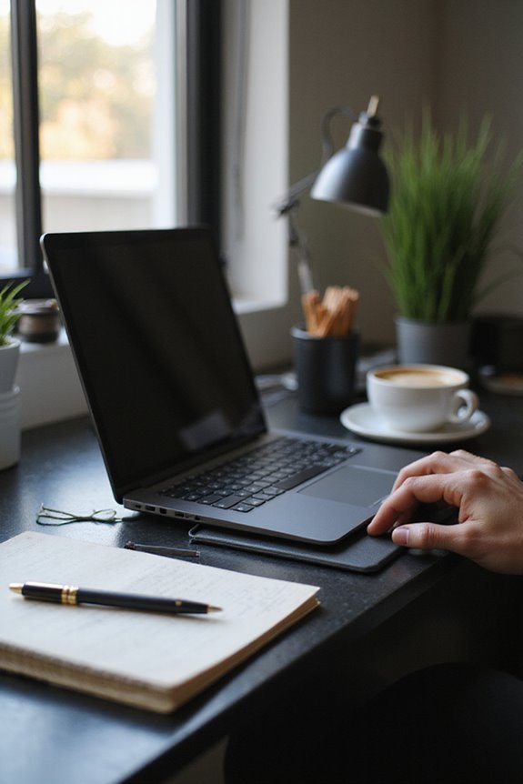 stylish black writing desks