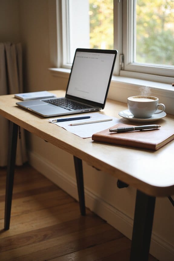 tidy productive writing desks