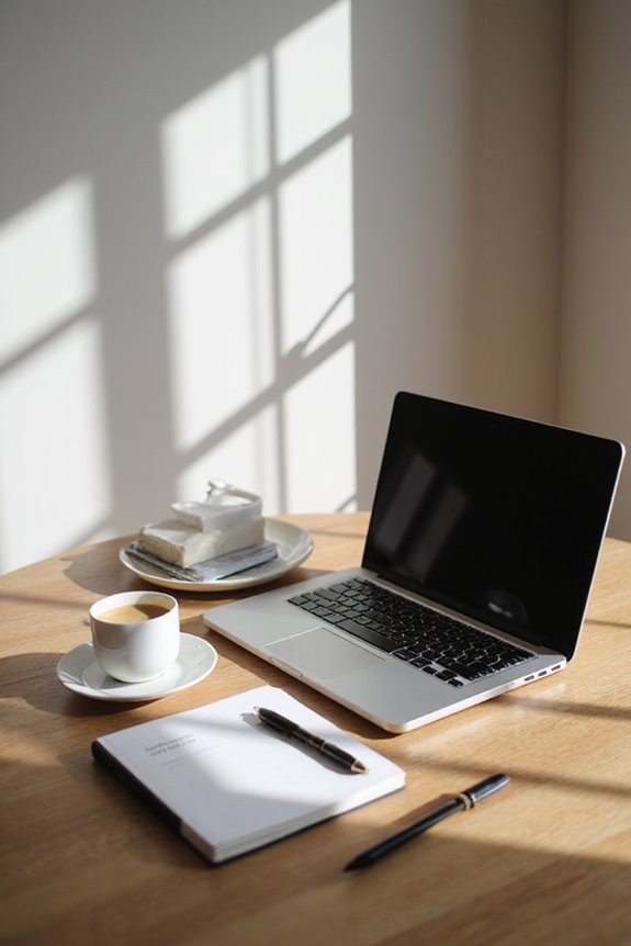 clutter free workspace writing desks