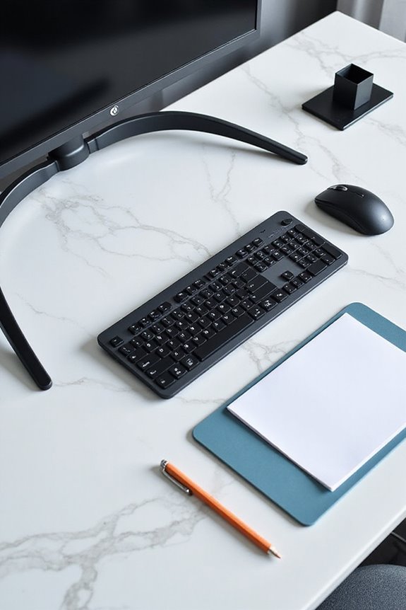 ergonomic office equipment setup