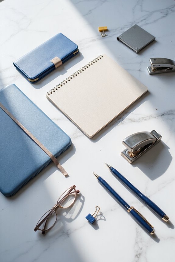 organized portable office setup